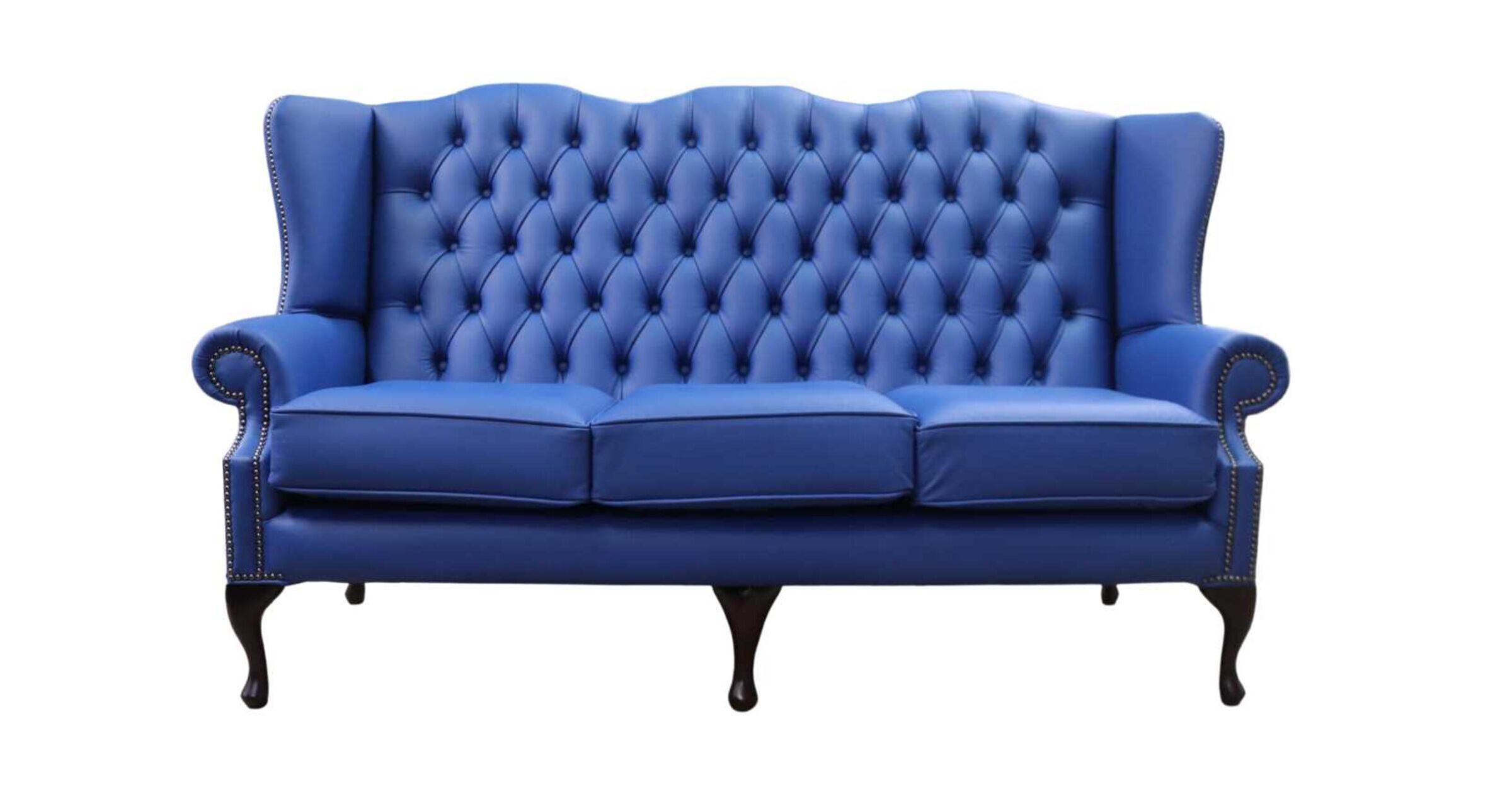 Ultramarine Blue Chesterfield 3 Seater High Back sofa DesignerSofas4U