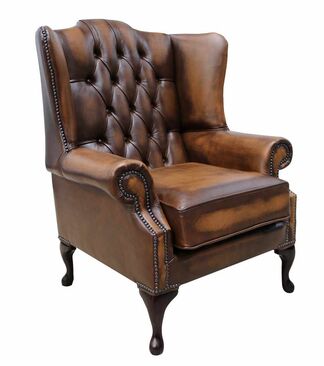 Chesterfield Bloomsbury Leather Wing Chair Tan