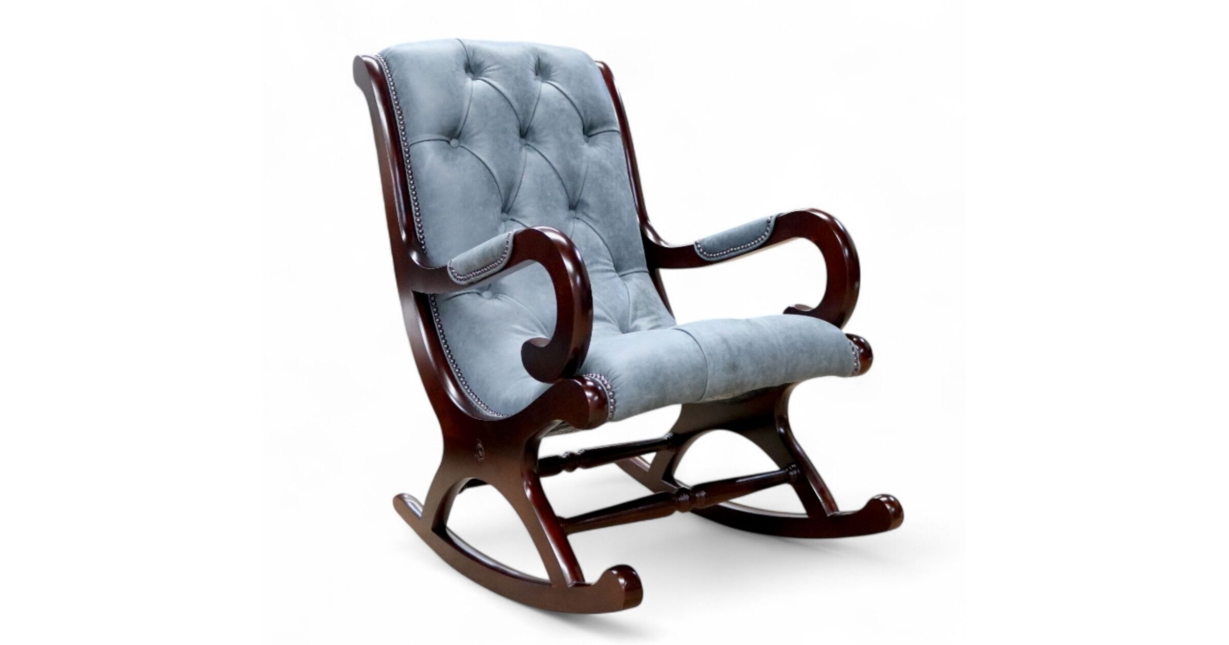 Ash Grey Chesterfield Duke Slipper Rocking chair | DesignerSofas4U