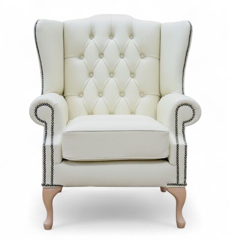 Chesterfield Mallory Wingback Chair – Cream Leather