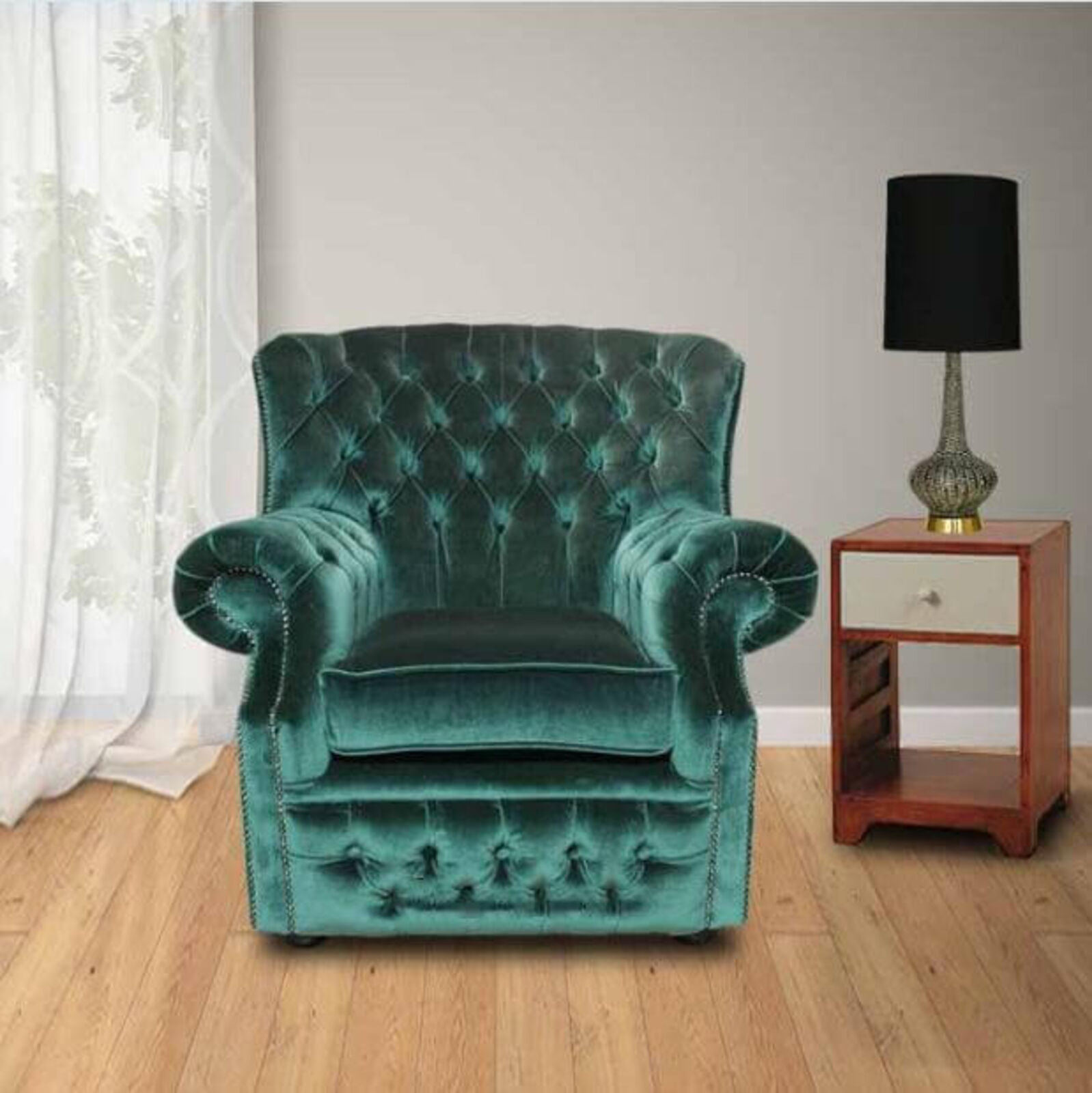 Product photograph of Chesterfield Monks High Back Wing Chair Uk Manufactured Armchair Amp Hellip from Designer Sofas 4U