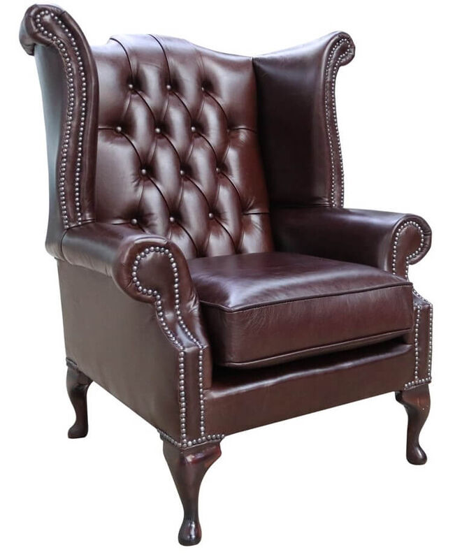 Product photograph of Premium Old English Brown Leather Chesterfield Queen Anne Amp Hellip from Designer Sofas 4U