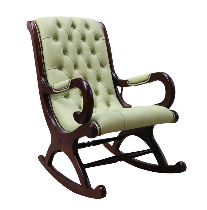 Slipper Rocker Chartreuse Green Chesterfield York Slipper Rocking chair | DesignerSofas4U
