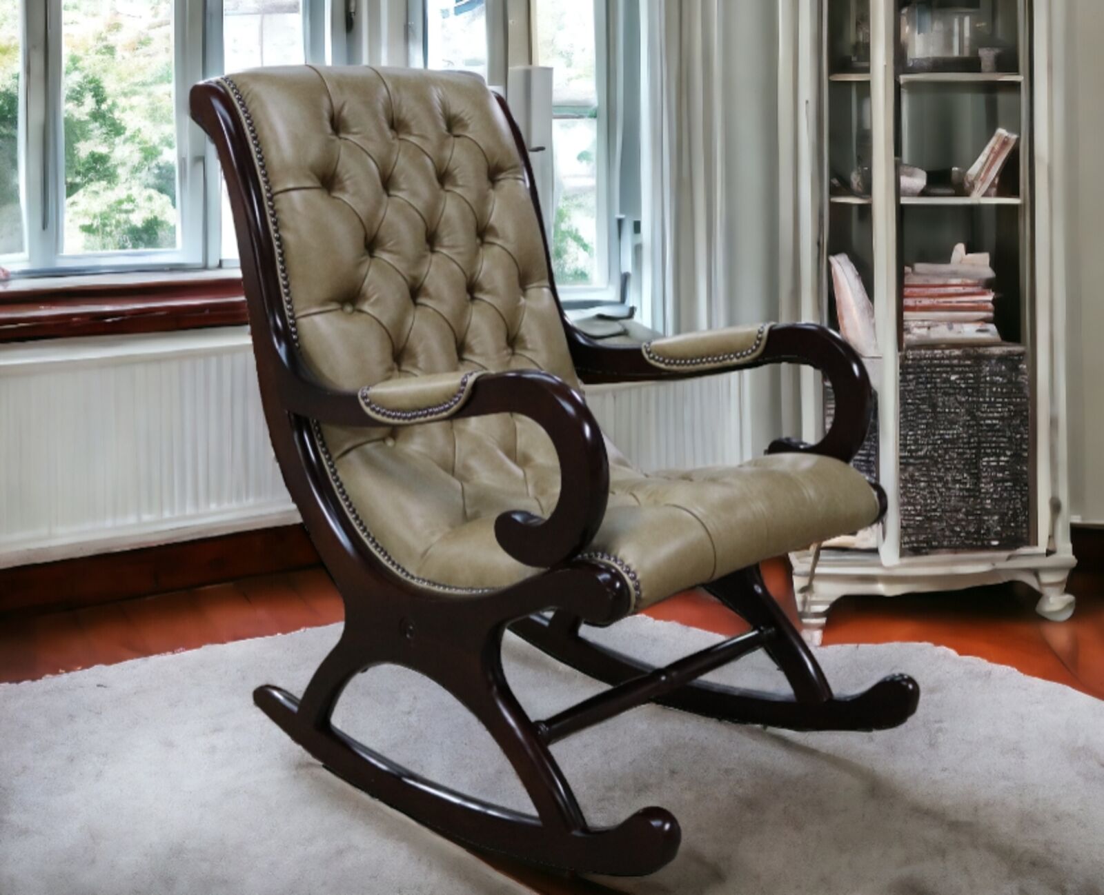 Product photograph of Chesterfield York Slipper Rocking Chair Old English Parchment Amp Hellip from Designer Sofas 4U