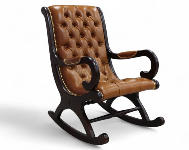 Chesterfield York Slipper Rocking Chair Old English Saddle Leather