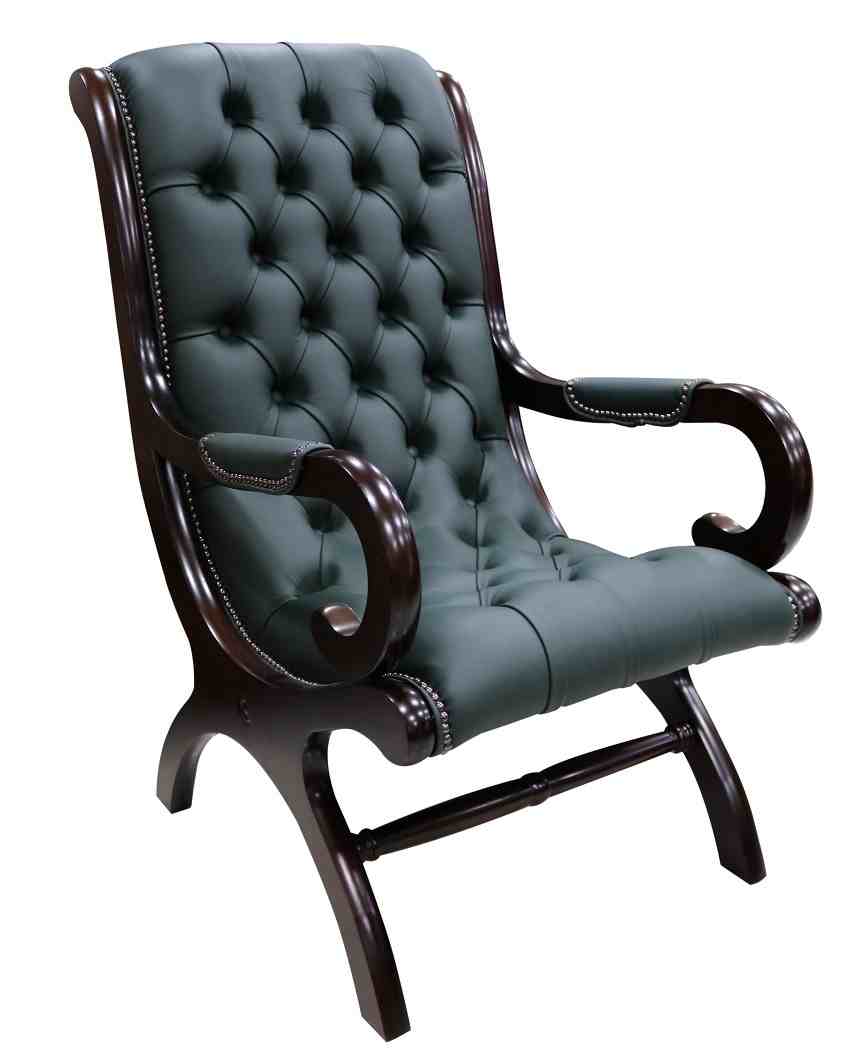 Chesterfield York Slipper Stand Chair, Leather Slipper Chairs