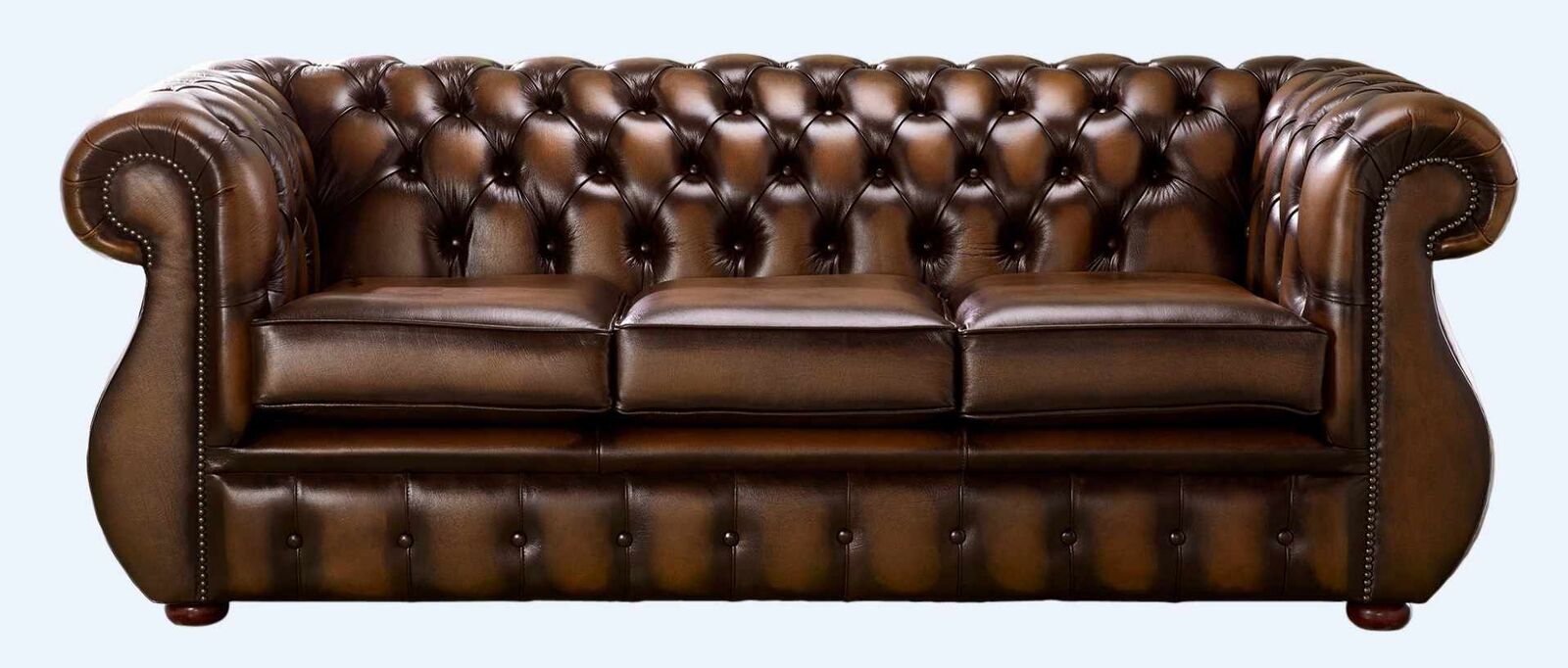 Product photograph of Chesterfield Kimberley 3 Seater Sofa Antique Tan Real Leather from Designer Sofas 4U