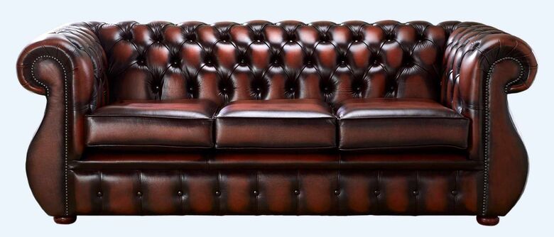 Chesterfield Kimberley Antique Rust Leather 3 Seater Sofa Offer
