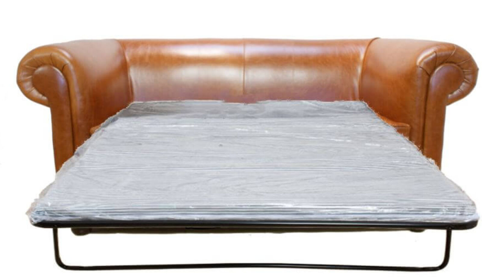 Product photograph of 1930s Style Chesterfield 2 Seater Sofa Bed Old English Bruciato Leather from Designer Sofas 4U