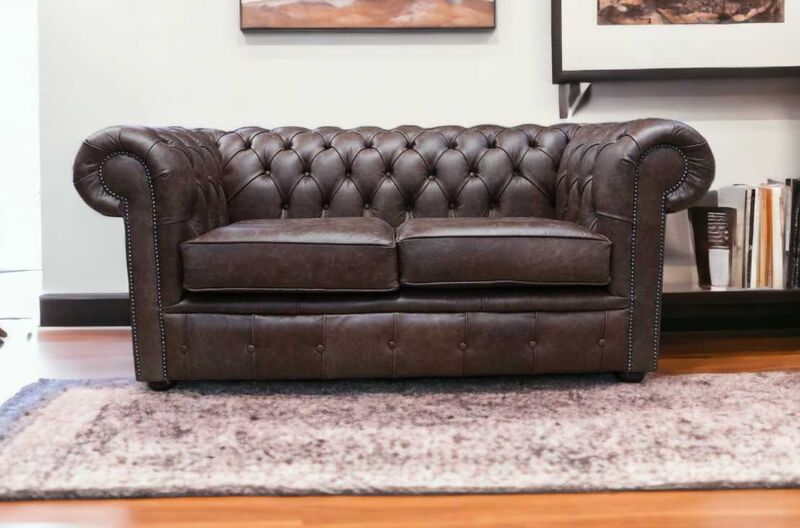 Product photograph of Chesterfield 2 Seater Settee Cracked Wax Espresso Brown Amp Hellip from Designer Sofas 4U