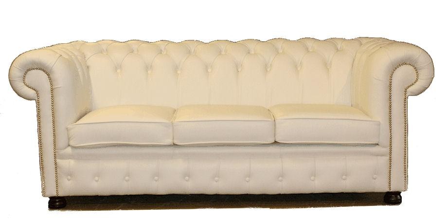 Ivory Leather Chesterfield Sofa Bed, Leather 3 Seater Sofa Bed Uk