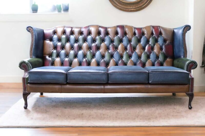 Product photograph of Chesterfield 4 Seater Queen Anne High Back Wing Sofa Amp Hellip from Designer Sofas 4U