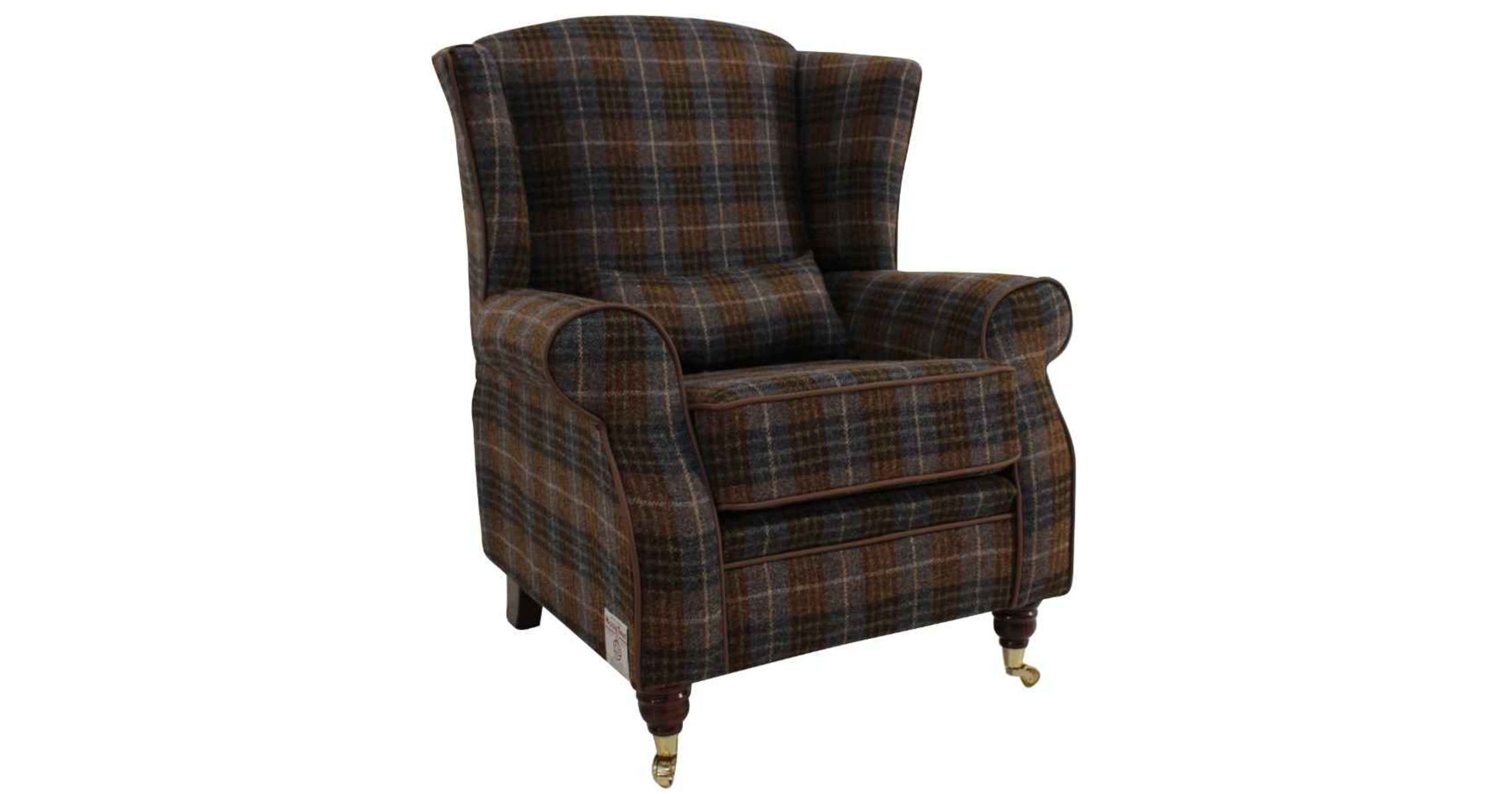 Arnold Harris Tweed Wool Wing Chair Fireside High Back Armchair Bowland