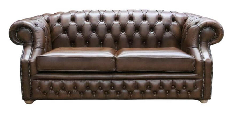Product photograph of Chesterfield Buckingham 2 5 Seater Antique Brown Leather Sofa Offer from Designer Sofas 4U