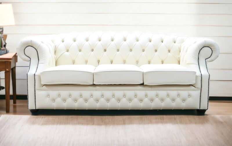 Product photograph of Chesterfield Buckingham 3 Seater Sofa Shelly Cottonseed Amp Hellip from Designer Sofas 4U