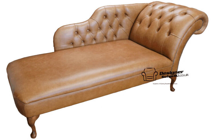 Chesterfield Leather Chaise Lounge Day Bed