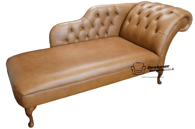Chesterfield Leather Chaise Lounge Day Bed
