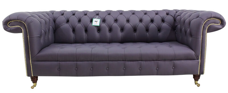 Product photograph of Chesterfield Regency 3 Seater Sofa Amethyst Purple Leather from Designer Sofas 4U