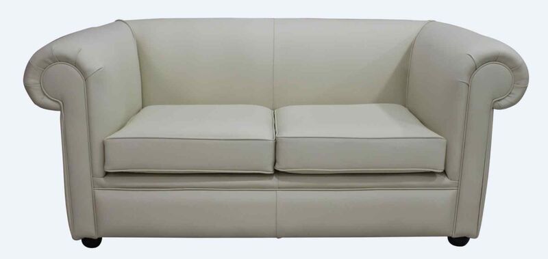 Product photograph of Chesterfield 1930 S 2 Seater Settee Cream Leather Sofa from Designer Sofas 4U