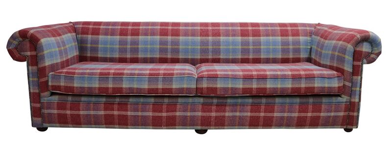 Product photograph of Chesterfield 1930 S 4 Seater Settee Balmoral Ruby Check P Amp S Amp Hellip from Designer Sofas 4U