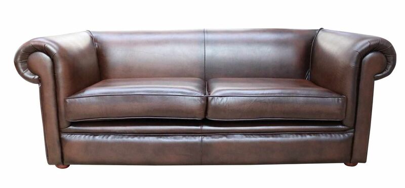 Product photograph of Chesterfield 1930 S 3 Seater Settee Antique Brown Leather Sofa from Designer Sofas 4U