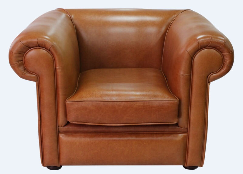 Product photograph of Chesterfield 1930 S Low Back Club Armchair Old English Tan Leather from Designer Sofas 4U