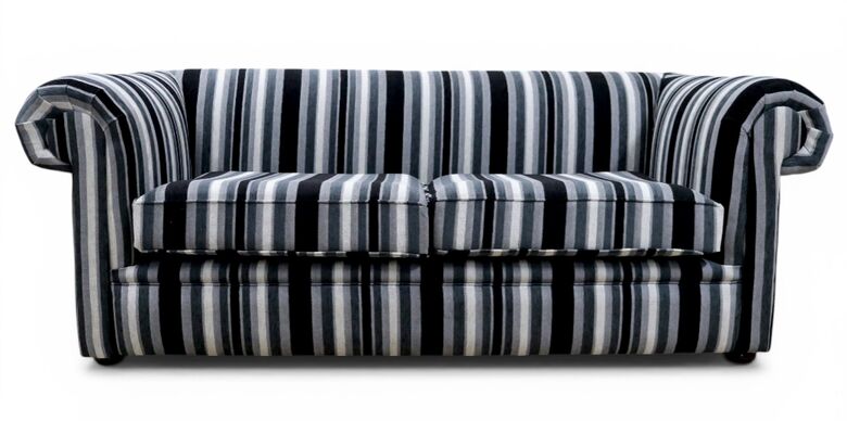 Chesterfield 1930's Contemporary Stripe Sofa Justin Black