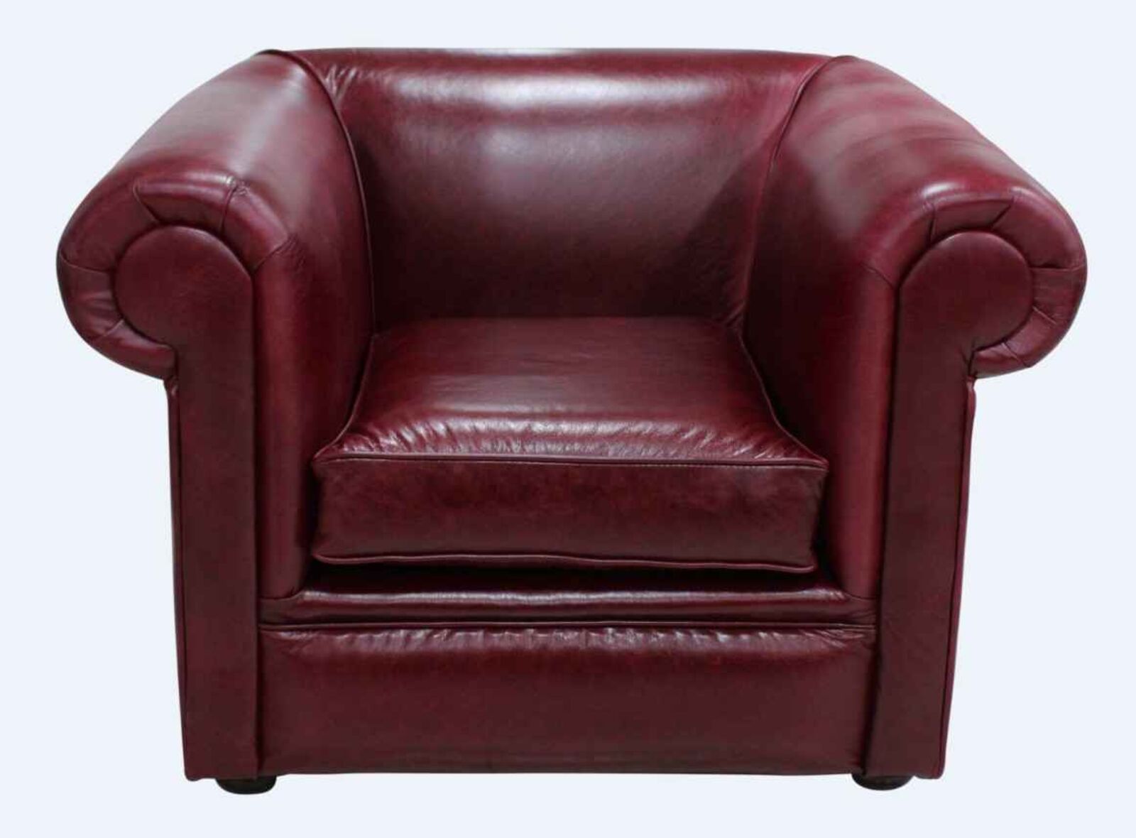 Product photograph of Chesterfield 1930 S Low Back Club Armchair Old English Burgandy Leather from Designer Sofas 4U