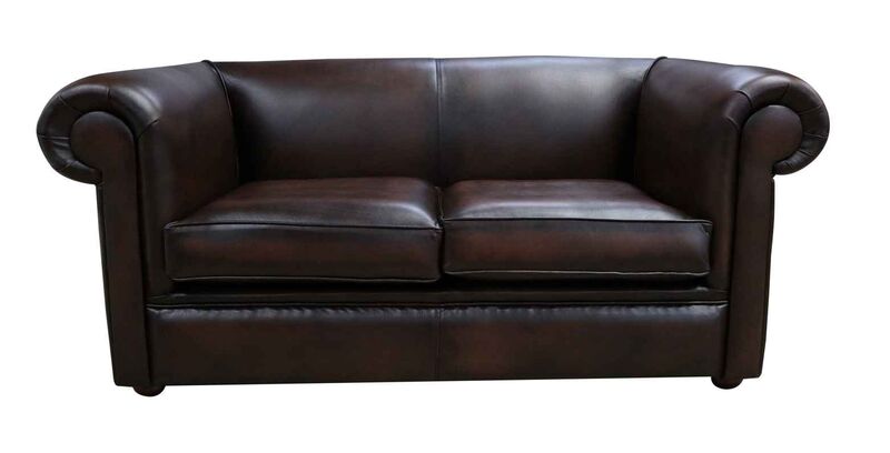 Product photograph of Chesterfield 1930 S 2 Seater Settee Antique Brown Leather Sofa from Designer Sofas 4U