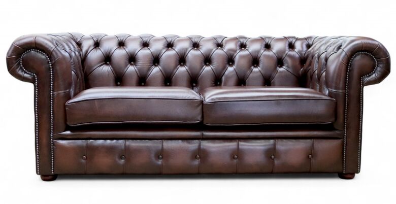 Chesterfield 2.5 Seater Antique Brown Sofa Settee Offer