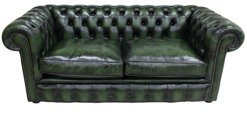 Product photograph of Chesterfield London 2 5 Seater Antique Green Sofa Settee Offer from Designer Sofas 4U