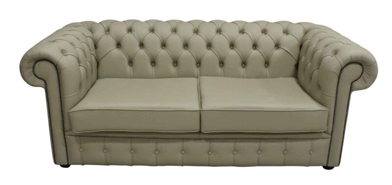 Product photograph of Chesterfield 2 5 Seater Shelly Stone Leather Sofa Offer from Designer Sofas 4U