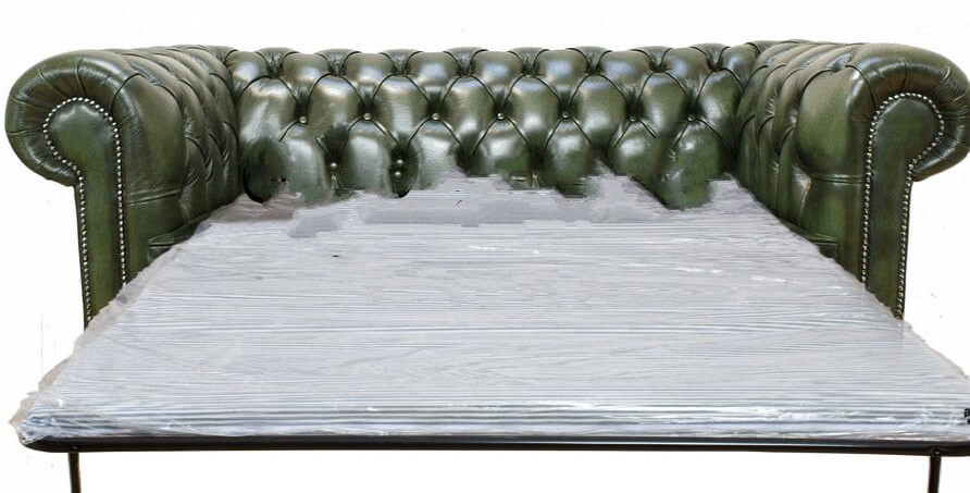 Green Leather Chesterfield Sofa Bed, Chesterfield Style Leather Sofa Bed
