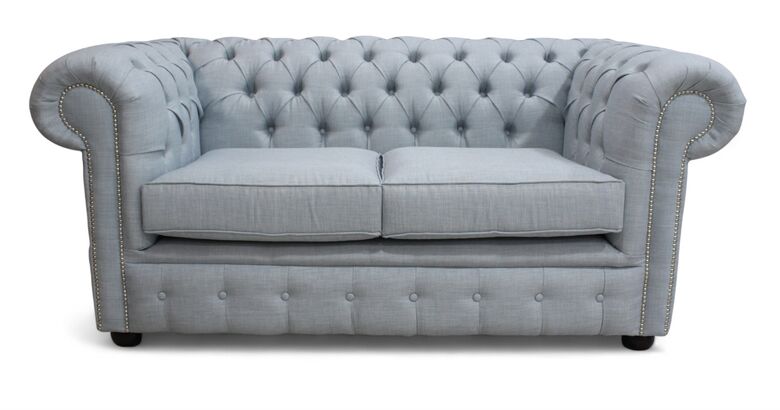 Chesterfield 2 Seater Charles Linen Sky Sofa Offer