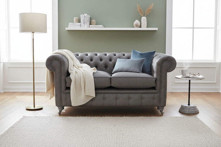 Chesterfield 2 Seater Infinity Espresso Faux Leather Sofa Offer