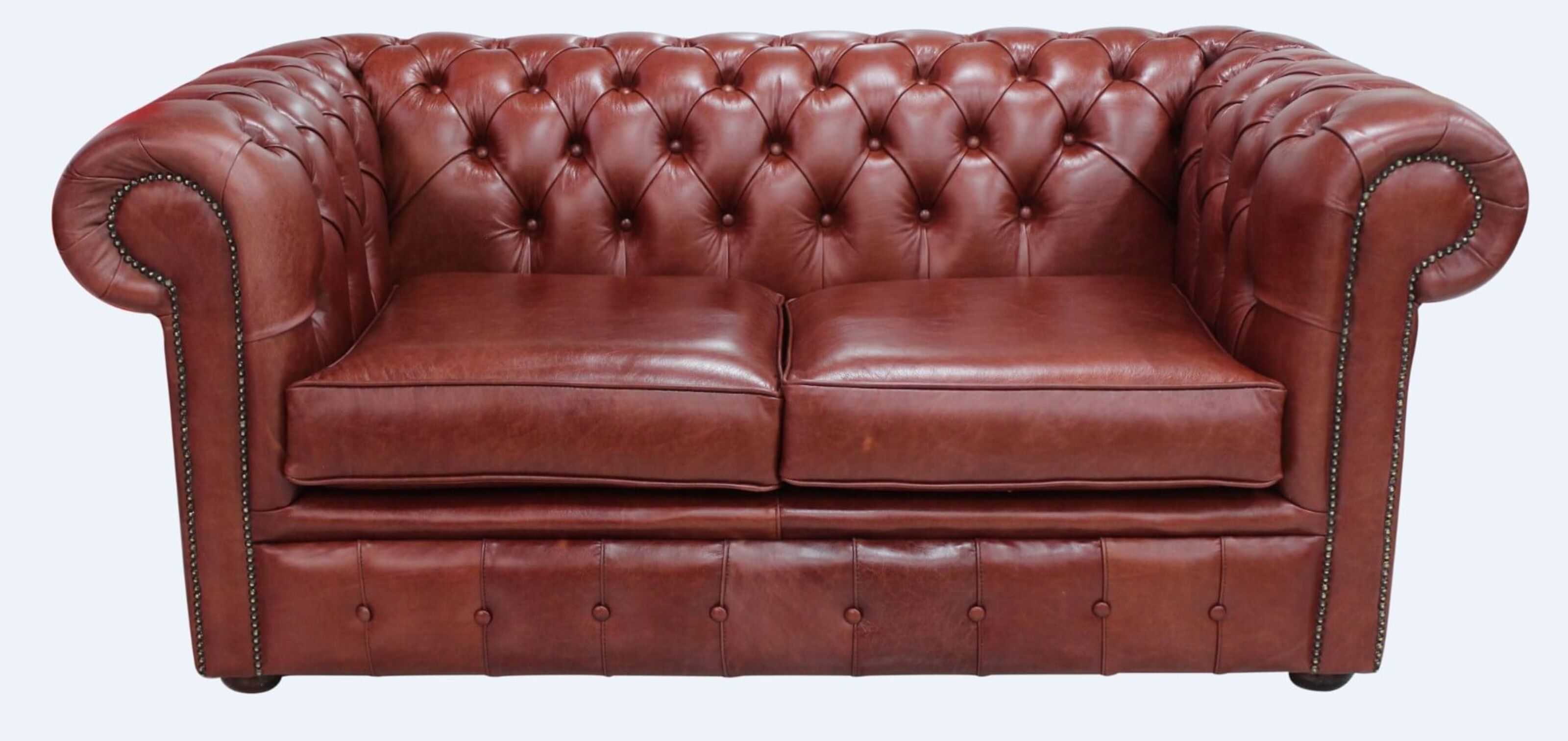 Chestnut Leather Chesterfield Sofas, Traditional English Leather Sofas
