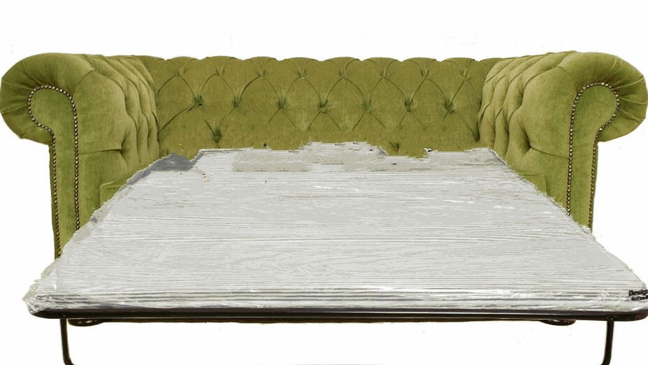 Designer Sage Green Chesterfield Sofa Bed Shop Now