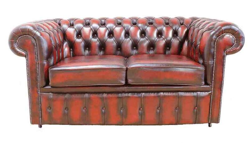 Product photograph of Chesterfield 2 5 Seater Sofa Bed Antique Oxblood Leather from Designer Sofas 4U
