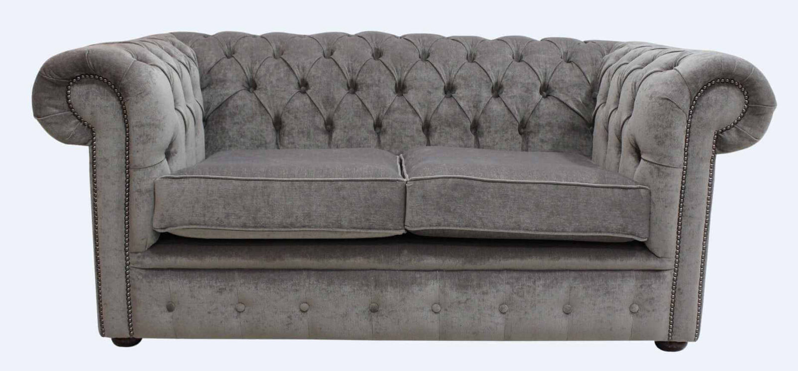 Product photograph of Chesterfield 2 Seater Settee Pimlico Bark Fabric Sofa Offer from Designer Sofas 4U