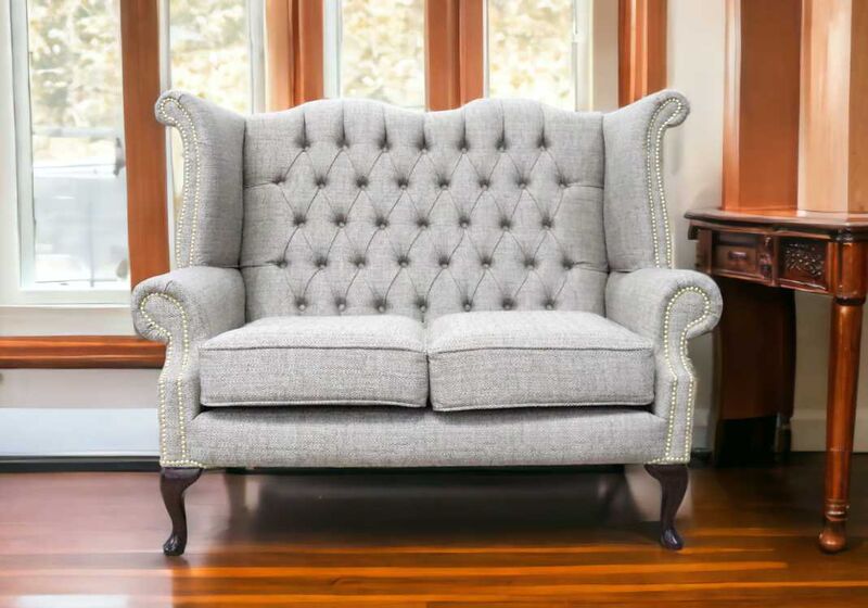 Product photograph of Chesterfield 2 Seater Queen Anne High Back Wing Sofa Paris Amp Hellip from Designer Sofas 4U