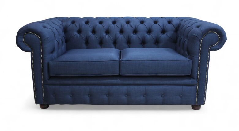 Chesterfield 2 Seater Settee Charles Midnight Blue Sofa Offer