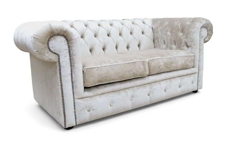 Chesterfield 2 Seater Settee Pastiche Linen Velvet Sofa Offer