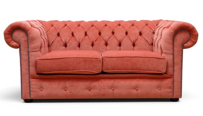 Chesterfield 2 Seater Settee Pimlico Copper Fabric Sofa Offer