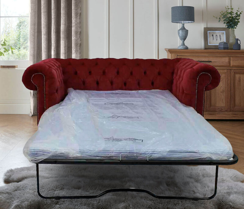 Product photograph of Best Pull Out Sofa Bed Double In Chesterfield Pimlico Wine Amp Hellip from Designer Sofas 4U