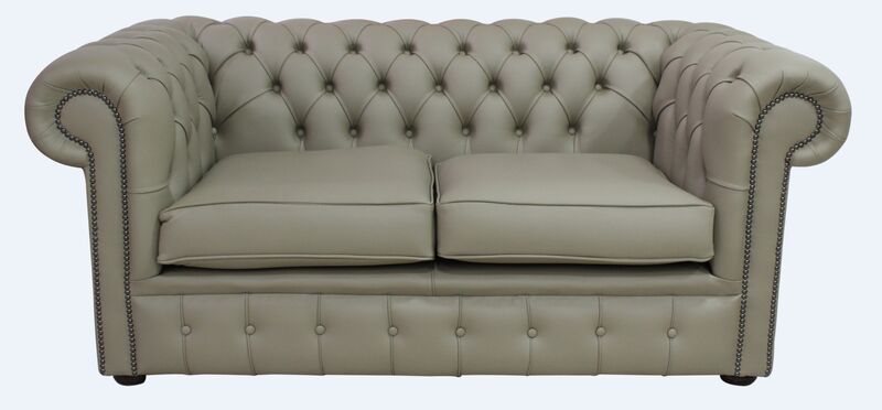 Product photograph of Chesterfield 2 Seater Sofa Settee Shelly Ash Leather from Designer Sofas 4U