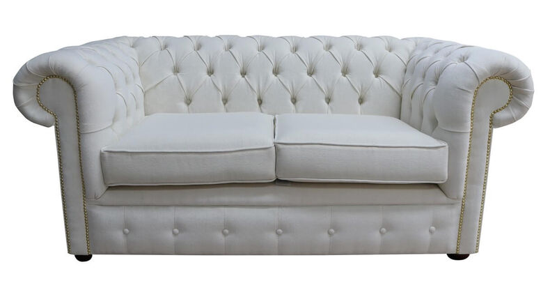 Product photograph of Chesterfield Handmade 2 Seater Settee Pimlico Oyster Fabric Sofa from Designer Sofas 4U