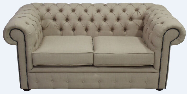 Chesterfield 2 Seater Settee Charles Linen Honey Sofa Offer