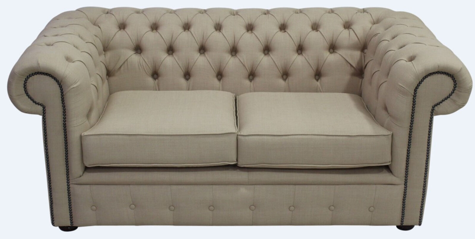 Product photograph of Chesterfield 2 Seater Settee Charles Linen Honey Sofa Offer from Designer Sofas 4U