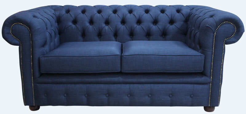 Product photograph of Chesterfield 2 Seater Settee Charles Midnight Blue Sofa Offer from Designer Sofas 4U