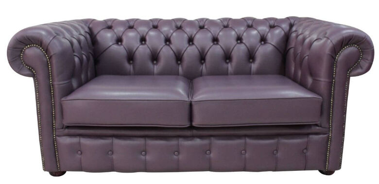 Chesterfield 2 Seater Hemmingway Blueberry Leather Sofa Offer